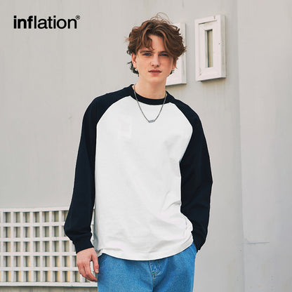 INFLATION Minimalism Raglan Sleeve Oversize Tees