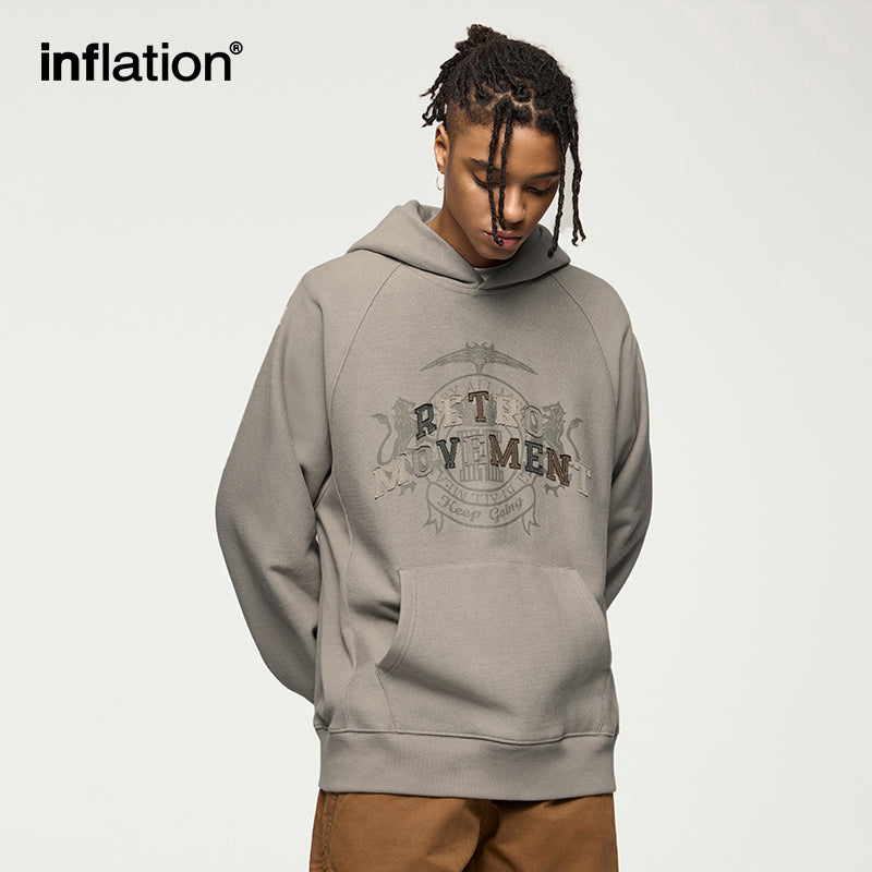 INFLATION Reverse Weave Embroidered Hoodies