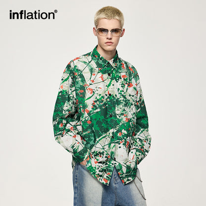 INFLATION Floral Print Seersucker Shirts