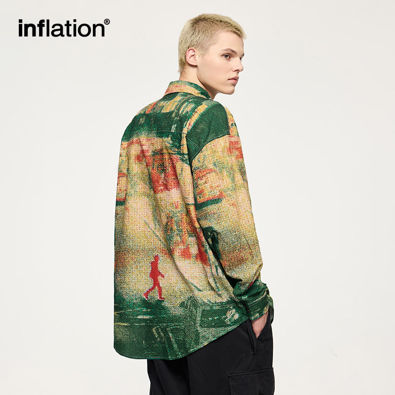 INFLATION Digital  Printed Seersucker Shirts