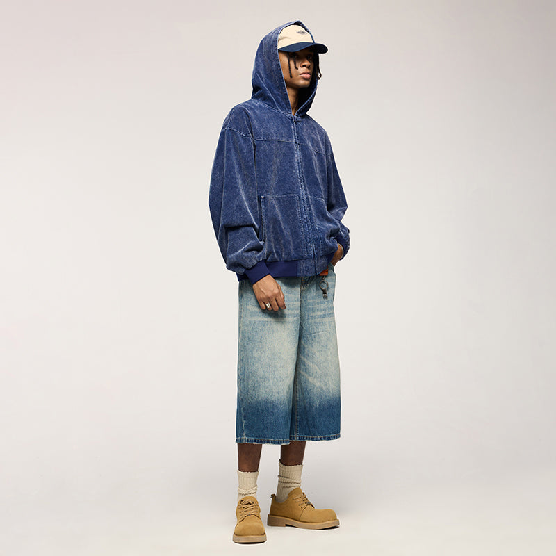 INFLATION Washed Hooded Corduroy Jacket