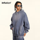 INFLATION Vintage Distressed Spray-dyed Fleece Hoodies