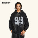 INFLATION Graffiti Print Washed Fleece hoodie