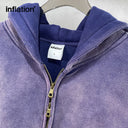 INFLATION Washed Zip Up Hoodies