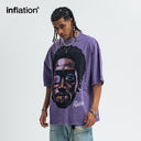 INFLATION Retro Washed Portrait Print T-Shirt