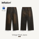 INFLATION Distressed Acid Washed Denim Pants - INFLATION