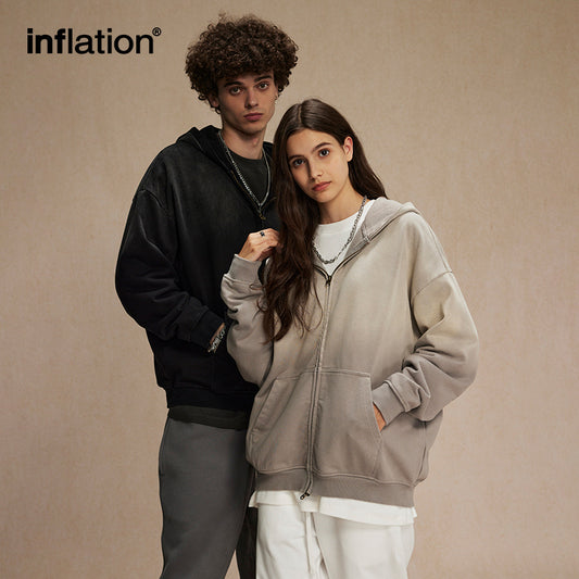 INFLATION Monkey Wash French Terry Zip Up Hoodies