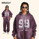 INFLATION Graffiti Print Washed Fleece hoodie