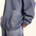 INFLATION Vintage Distressed Spray-dyed Fleece Hoodies