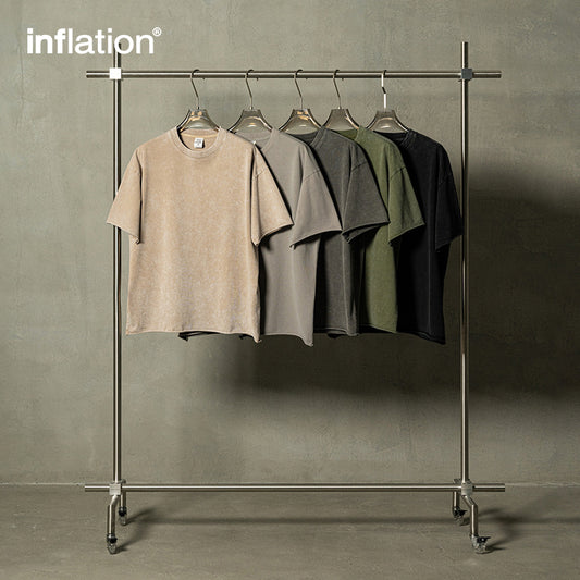 INFLATION Retro Raw Edge Batik Washed Tshirt