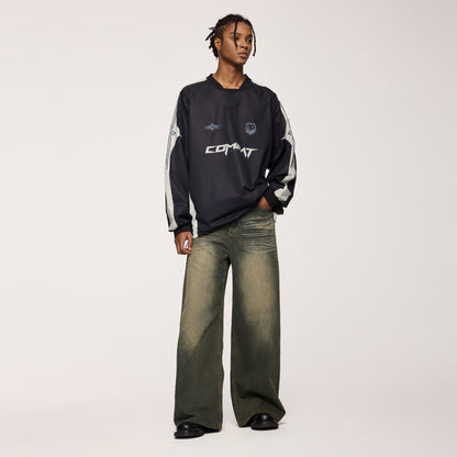 INFLATION Streetwear Washed Loose-fit Denim Pants