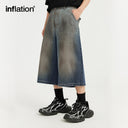 INFLATION Mud Dying Wide Leg Jeans Shorts