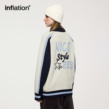 INFLATION Color Block Zip Up Cardigans