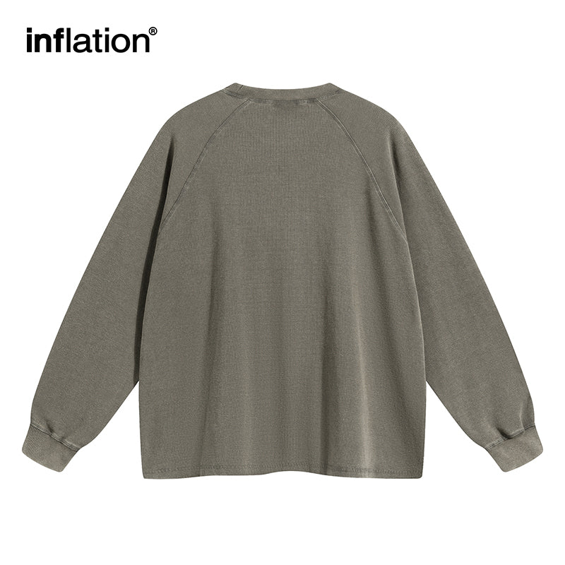 INFLATION Waffle Washed Distressed Tshirt