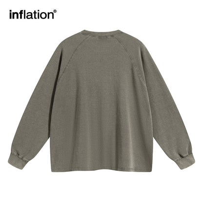 INFLATION Waffle Washed Distressed Tshirt