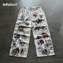 INFALTION Street Style Straight Leg Printing Jeans