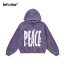 INFLATION Oversized Boxy Peace Washed Hoodies