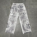 INFLATION Digital Print Wide Leg Jeans