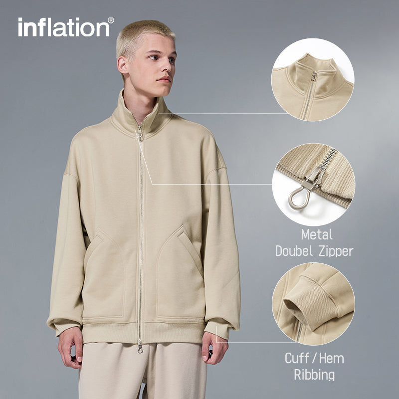 INFLATION Stand Collar Full Zip-up Jacket