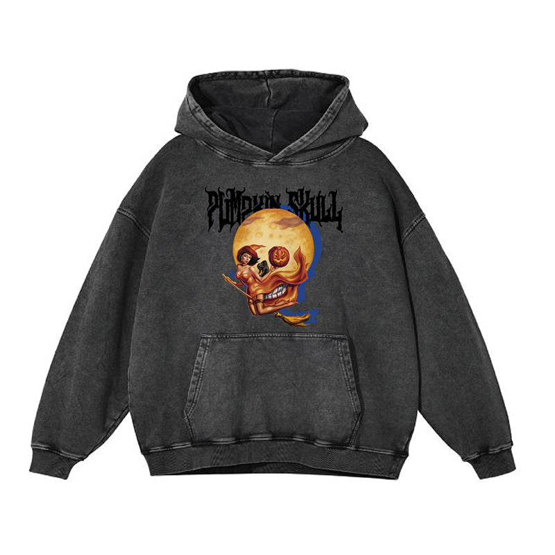 INFLATION Horror Skulls Print Hoodies