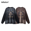 INFLATION Graphic Washed Long Sleeve Tees