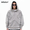 INFLATION Hight Street  Reversible Stitching Boxy  Hoodies