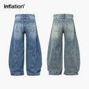 INFLATION Loose Fit Washed Distressed Jeans