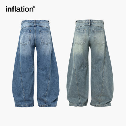 INFLATION Loose Fit Washed Distressed Jeans