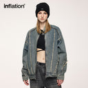 INFLATION Fringe Crop Denim Jacket