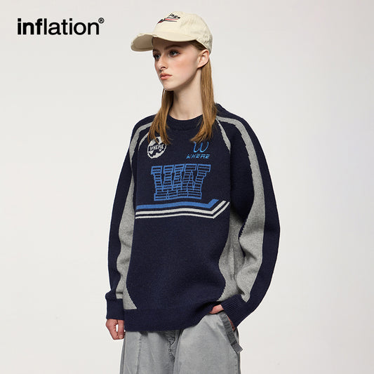 INFLATION Color Block Jacquard Sweaters