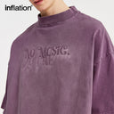 INFLATION Washed Tie Dyed Mock Neck Oversized Tees - INFLATION