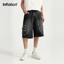 INFLATION Black Distressed Fringe Jeans Shorts - INFLATION