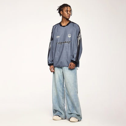 INFLATION Washed Straight-leg Baggy Jeans