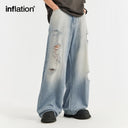 INFLATION Distressed Ripped Blue Jeans