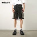 INFLATION Streetwear Ripped Jeans Shorts - INFLATION