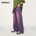 INFLATION Pink Wide Leg Jeans Unisex - INFLATION