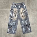 INFLATION Distressed and Cargo Effect Cotton Jeans