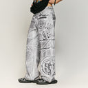 INFLATION Digital Print Wide Leg Jeans