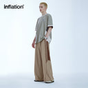 INFLATION Retro Striped Wide Leg Pants with Drawstring - INFLATION