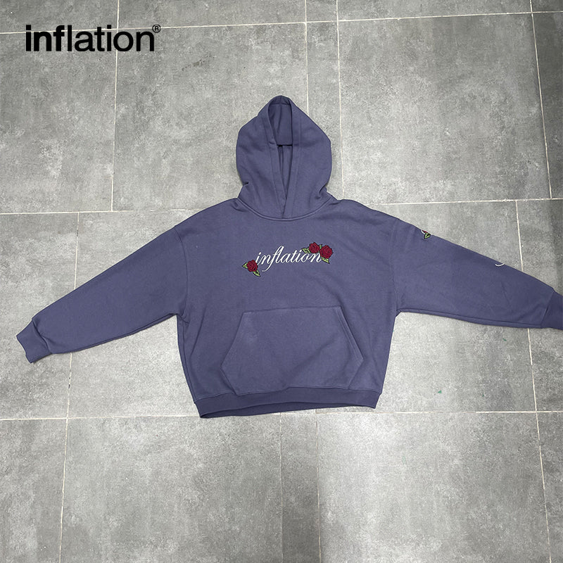 INFLATION Heavyweight Embroidery Boxy Hoodies