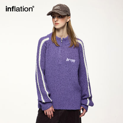 INFLATION Retro Quater Zip Up Knitted Sweaters