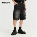 INFLATION Black Ripped Jorts