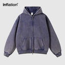 INFLATION Vintage Washed Zip Up Hoodie