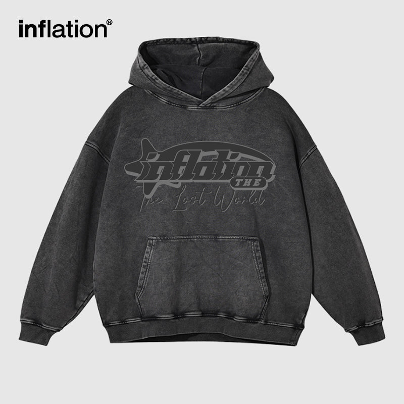 INFLATION Graphic Washed Hoodies