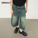 INFLATION Blue Wide Leg Denim Shorts