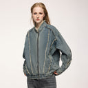 INFLATION Fringe Crop Denim Jacket