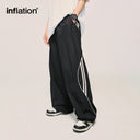 INFLATION Striped Side Wide Leg Track Pants - INFLATION