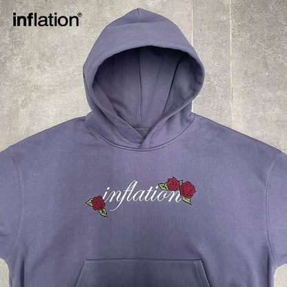 INFLATION Heavyweight Embroidery Boxy Hoodies