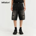 INFLATION Black Ripped Jorts