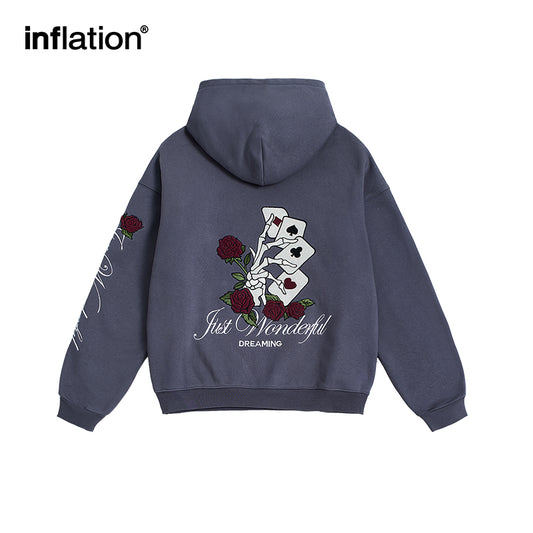 INFLATION Heavyweight Embroidery Boxy Hoodies